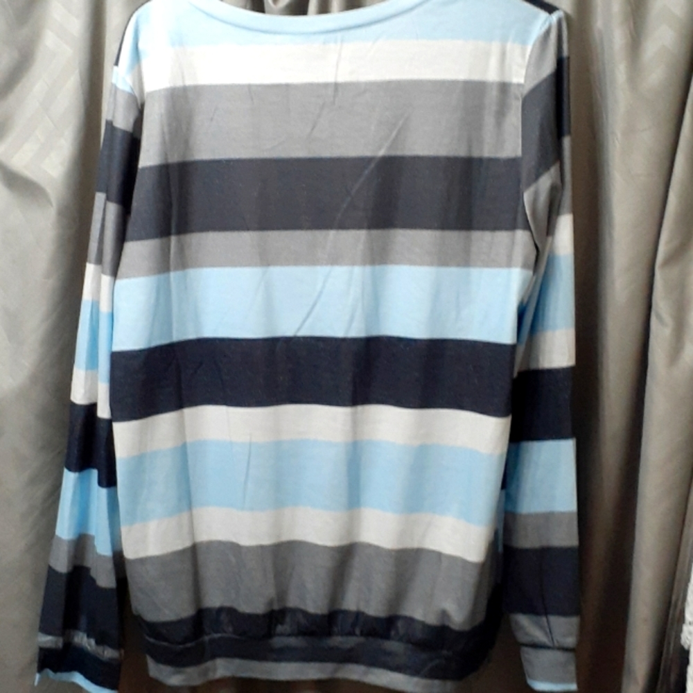 COerR DE VAGUE, L, blue and gray stripe